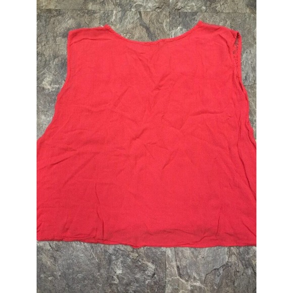 Orange Loose Oversize Tank Top Blouse Lace Top HIP Happening in the Present Sz S - Picture 6 of 6